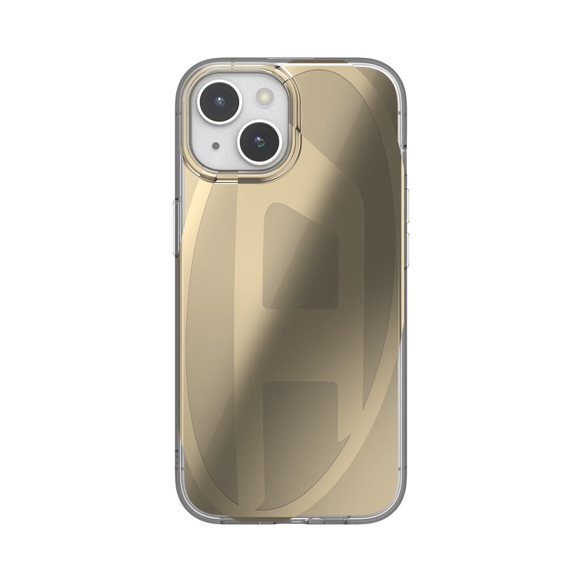 DIESEL[ディーゼル] iPhone 15 case Oval D Clear Gold スマホケース スマホカバー オーバルD ロゴ  ミラーデザイン メタリック ゴールド (54088)