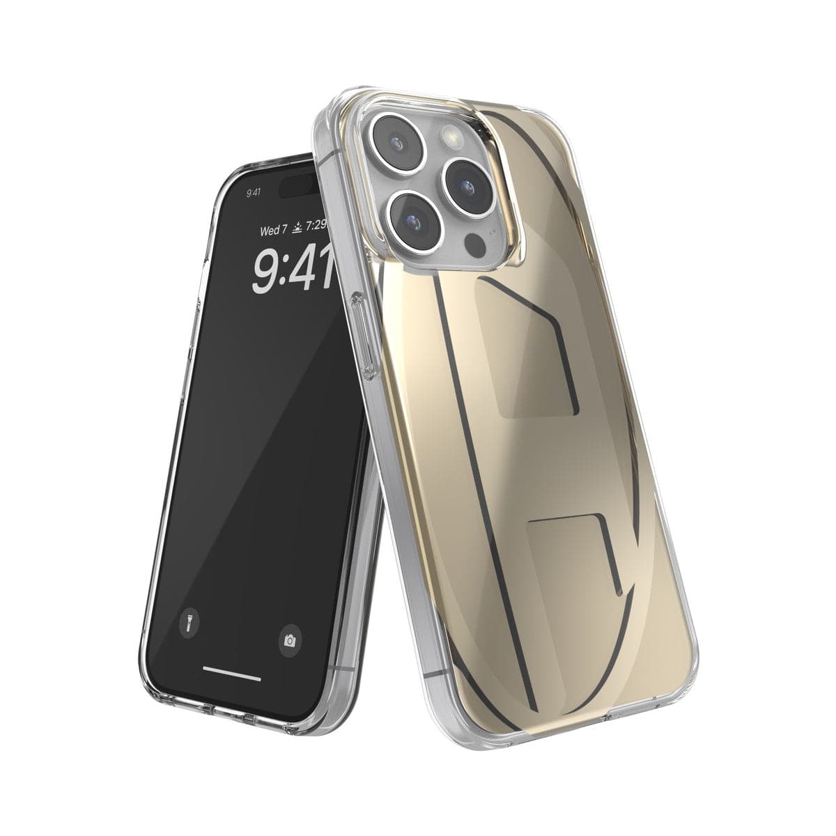 驚きの安さ Oval iPhone15Proケース DIESEL D ゴールド Clear iPhoneアクセサリー