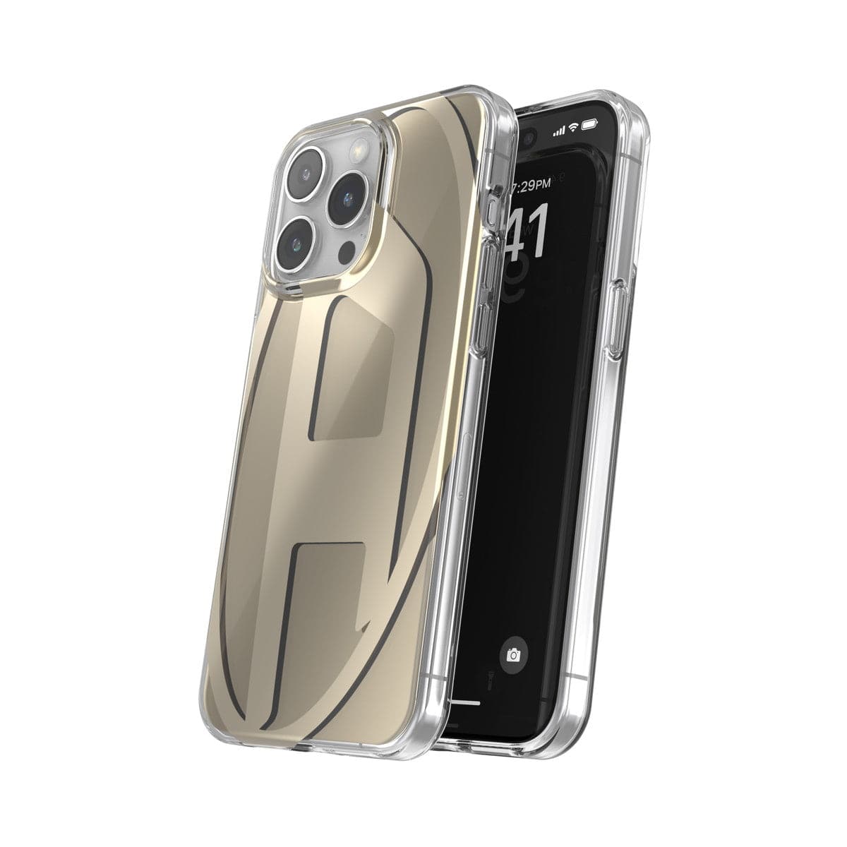 一流の品質 DIESEL iPhone15ProMaxケース Oval D Clear ゴールド iPhoneアクセサリー