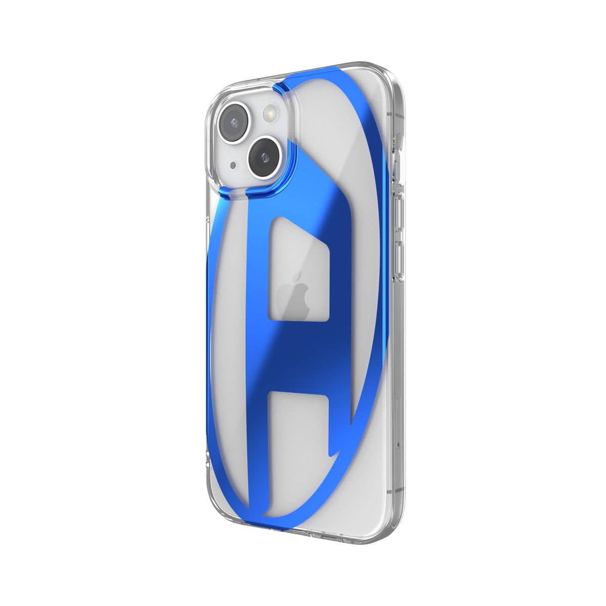 DIESEL iPhone15ケース Oval D Clear ブルーメタリック