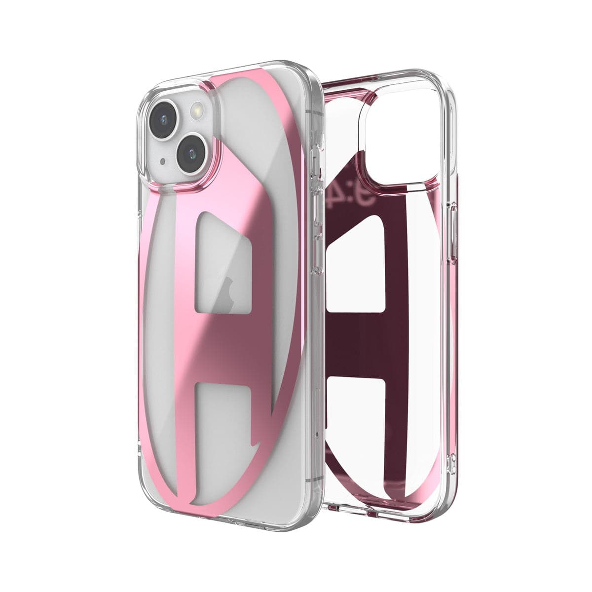 【希少！！】 DIESEL iPhone15ケース Oval D Clear ピンクメタリック iPhoneアクセサリー
