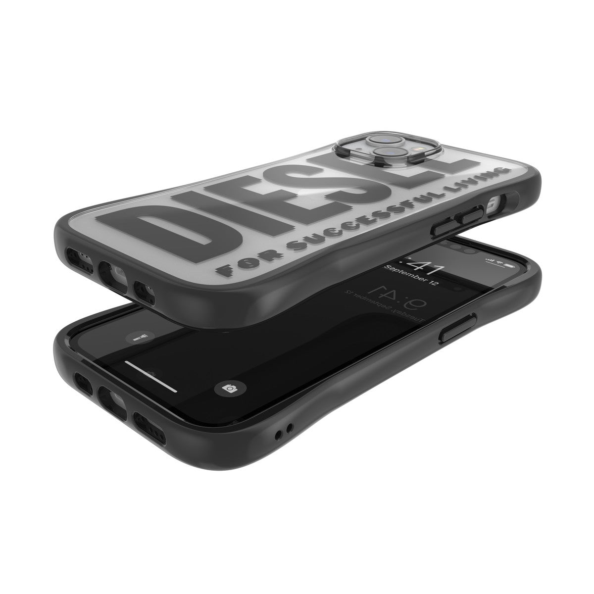 魅力的な DIESEL iPhone14/13ケース De-Fased Biscotto ブラック iPhoneアクセサリー