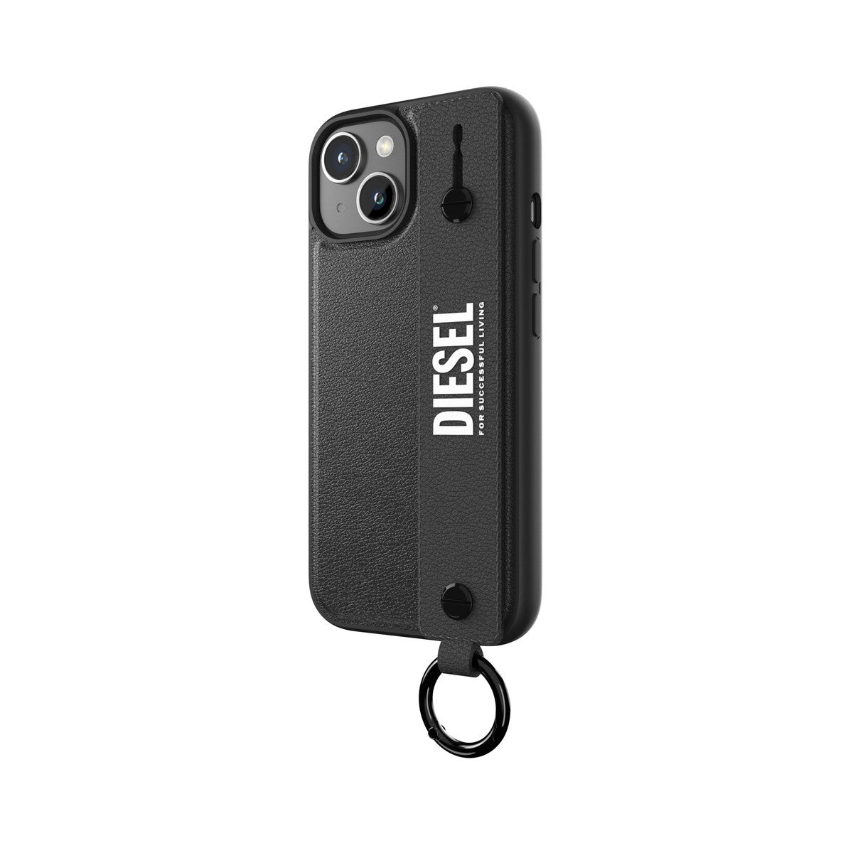 DIESEL iPhone15ケース ハンドストラップ ブラック