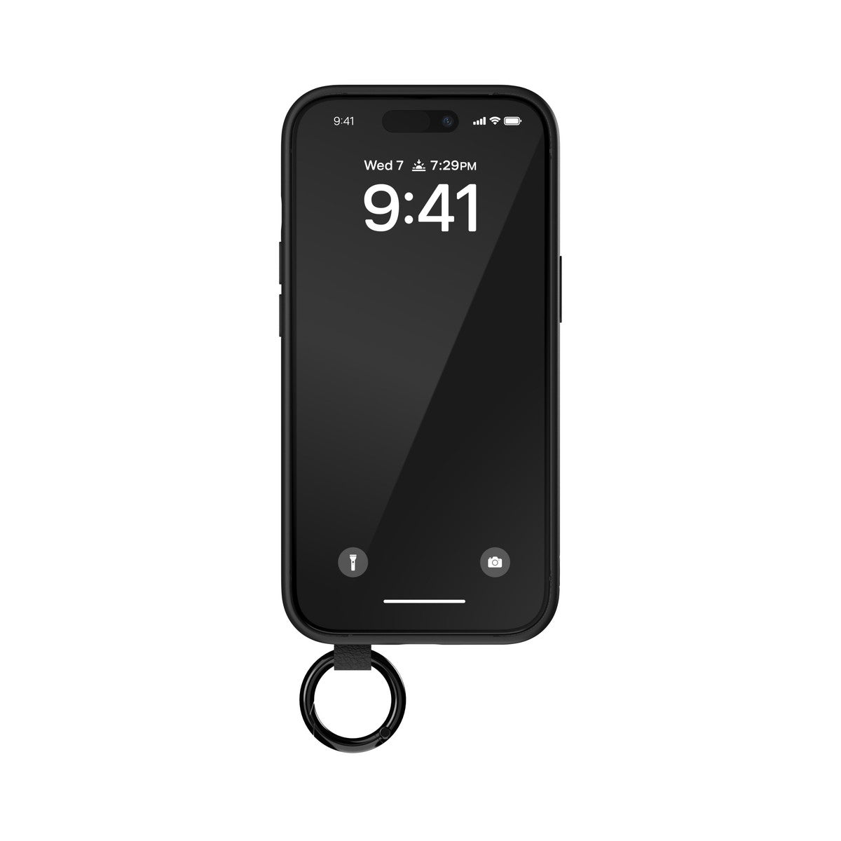 DIESEL[ディーゼル] iPhone 15 case Leather Handstrap Black スマホケース スマホカバー レザー風 ハンドストラップ グリップバンド スタンド機能 リング付 ブラック ≪特価！≫ (54177) ブラック
