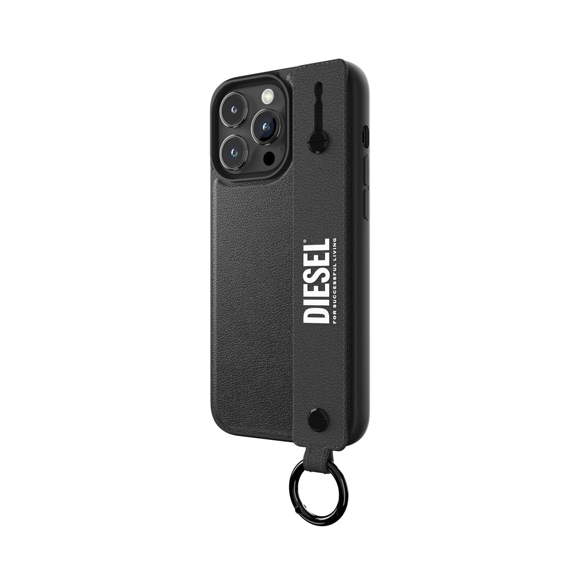 【本日特価】 DIESEL ブラック ハンドストラップ iPhone15ProMaxケース iPhoneアクセサリー