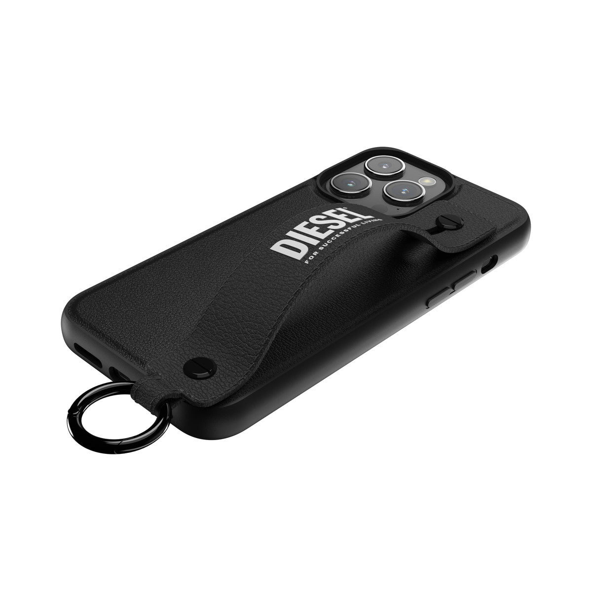 DIESEL iPhone15ProMaxケース ハンドストラップ ブラック DIESEL iPhone15ProMaxケース ハンドストラップ ブラック