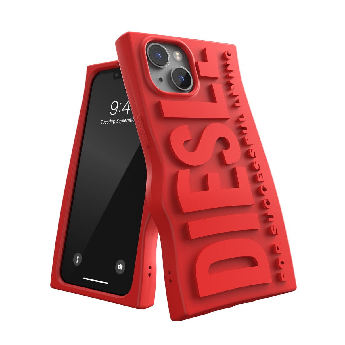 DIESEL[ディーゼル] iPhone 14/ iPhone 13 case D By Silicone Red ソフトシリコン 立体ロゴ レッド ≪特価！≫ (54115) ホワイト