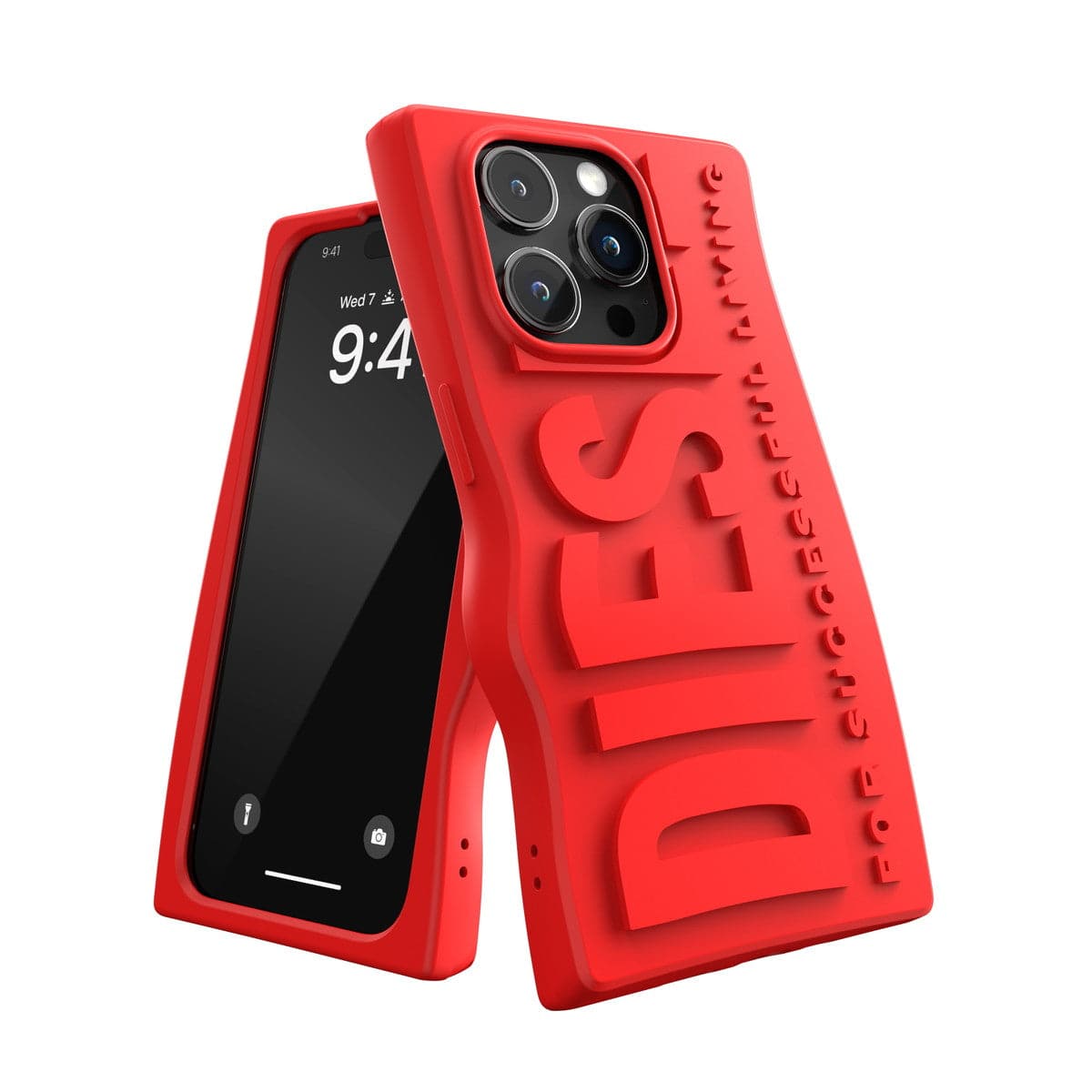 DIESEL iPhone15Proケース D By DIESEL Silicone レッド