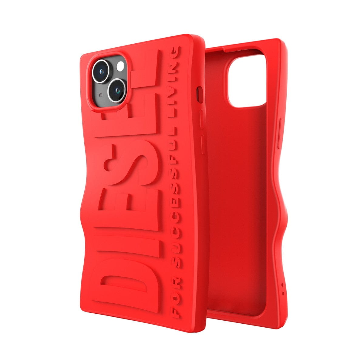 DIESEL[ディーゼル] iPhone 15 Plus case D By Silicone Red スマホケース スマホカバー ソフトシリコン 立体ロゴ レッド ≪特価！≫ (54118) レッド