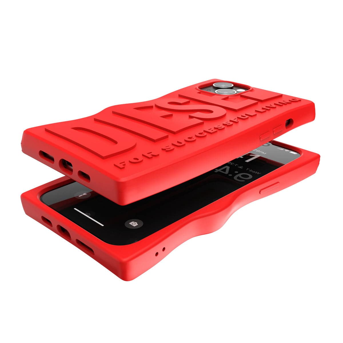 DIESEL[ディーゼル] iPhone 15 Plus case D By Silicone Red スマホケース スマホカバー ソフトシリコン 立体ロゴ レッド ≪特価！≫ (54118) レッド