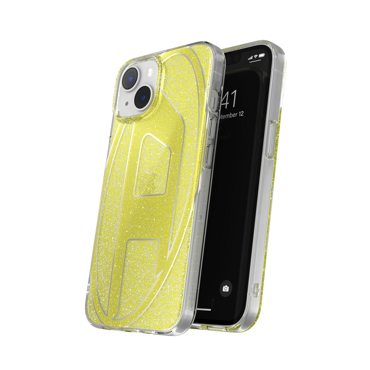 DIESEL iPhone14/13ケース Oval D Glitter ブラック