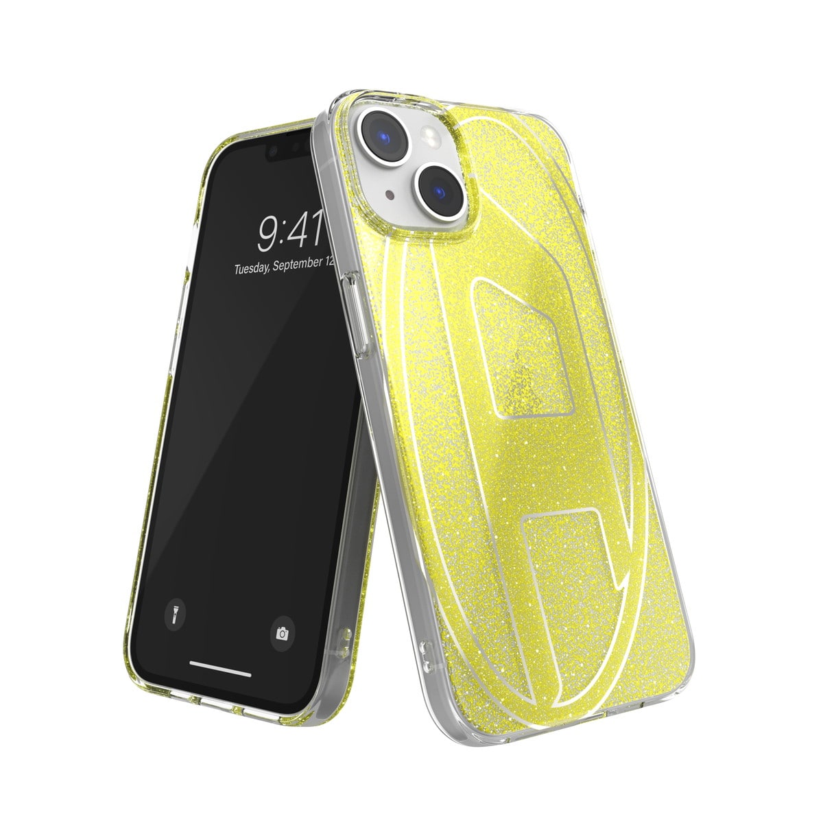 DIESEL iPhone14/13ケース Oval D Glitter ブラック