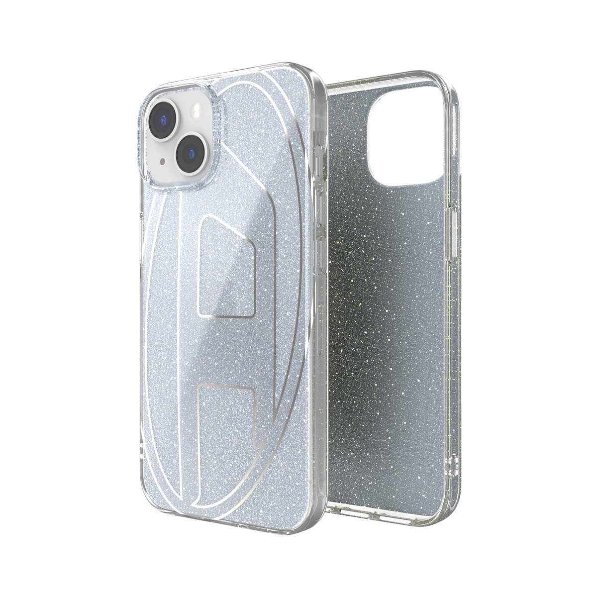 DIESEL iPhone14/13ケース Oval D Glitter シルバー