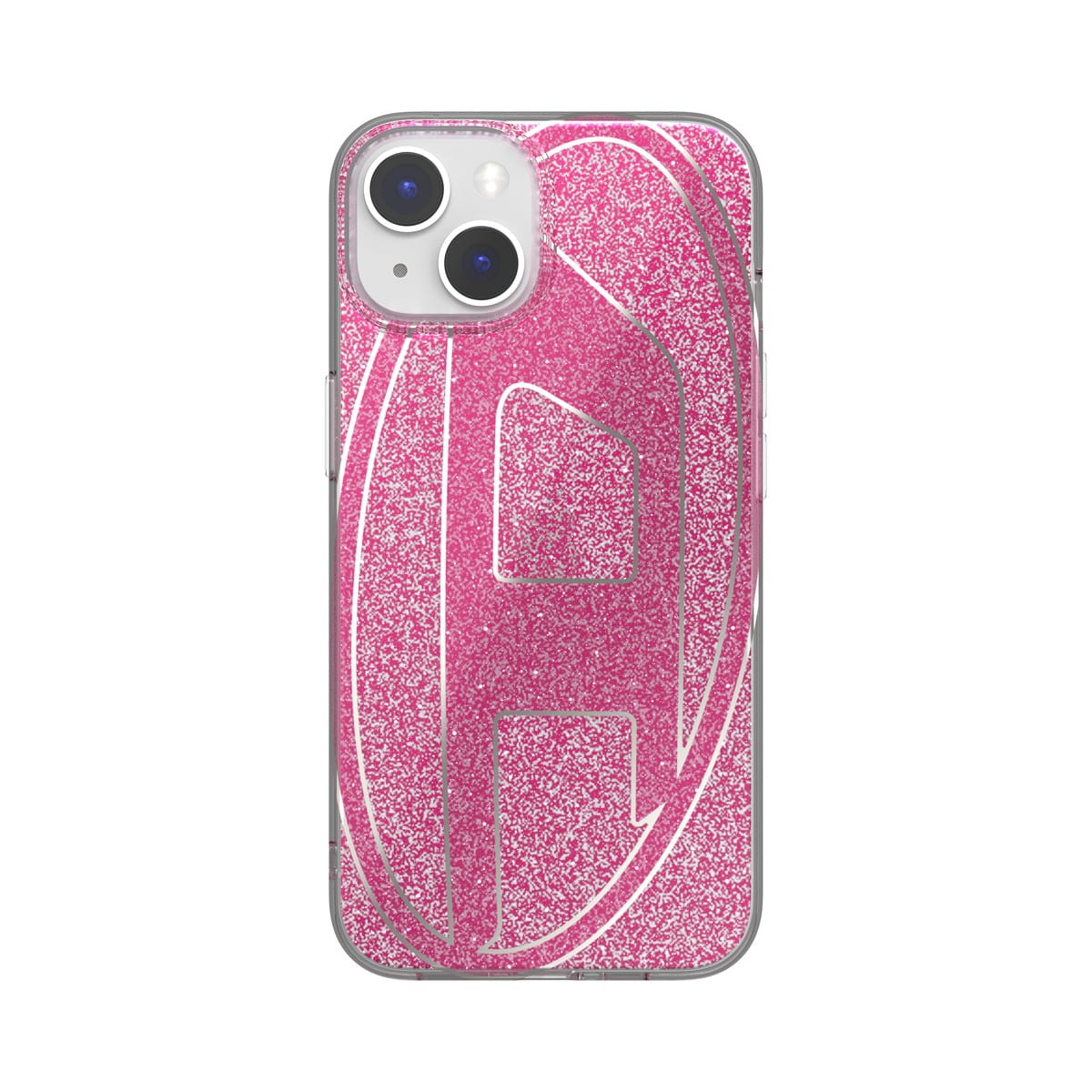 ファッション DIESEL iPhone14/13ケース ブラック Glitter D Oval iPhoneアクセサリー