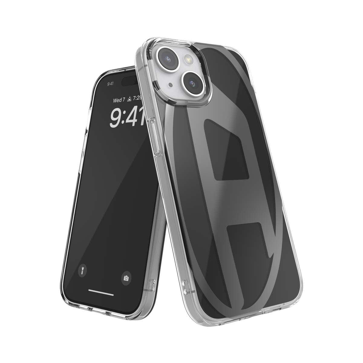 【有名人芸能人】 DIESEL iPhone15ケース Oval D ブラック iPhoneアクセサリー