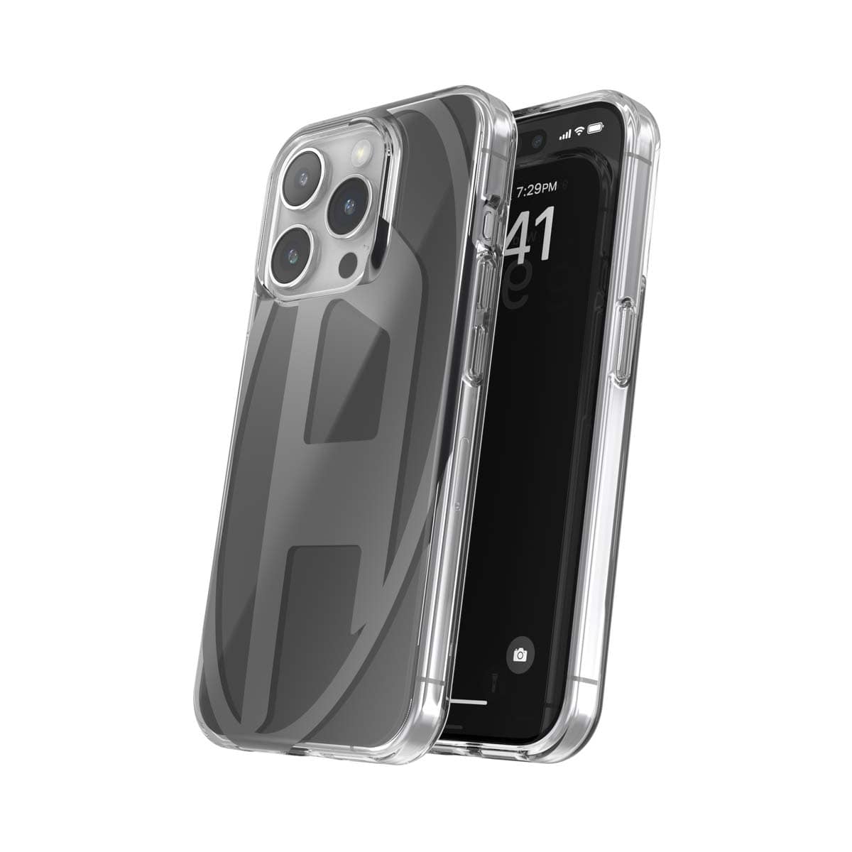 DIESEL iPhone15Proケース Oval D ブラック
