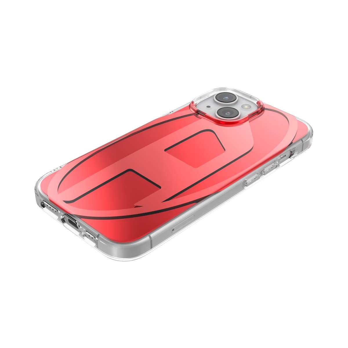 【当店限定販売】 DIESEL レッド D Oval iPhone15ケース iPhoneアクセサリー