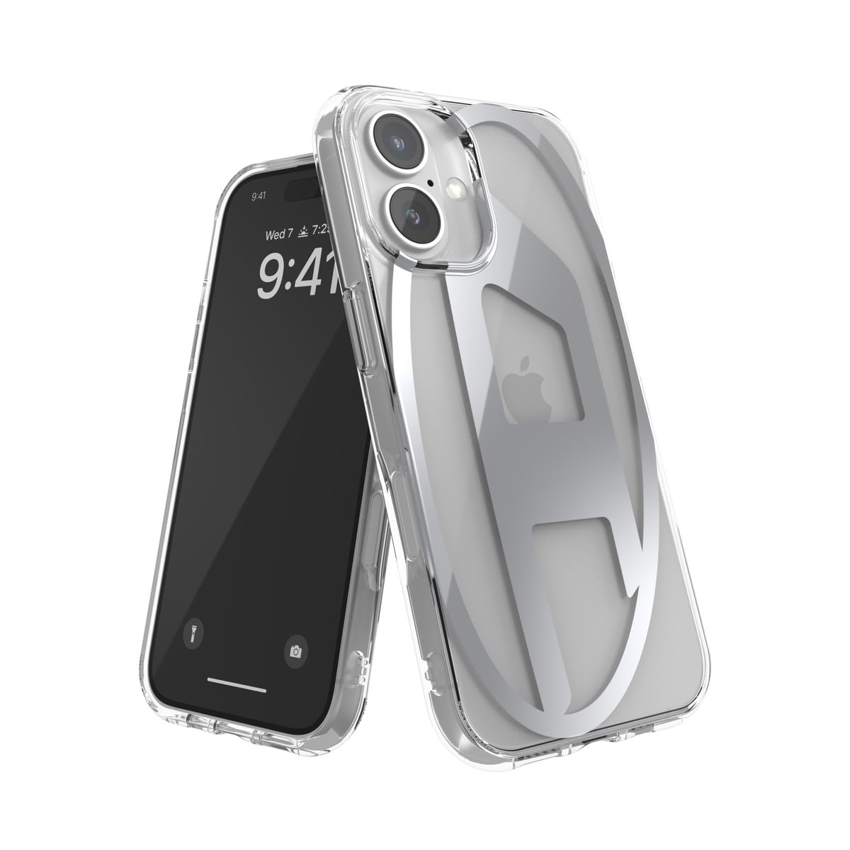iPhone 16ケース Oval D Mirror Clear クリア/シルバー