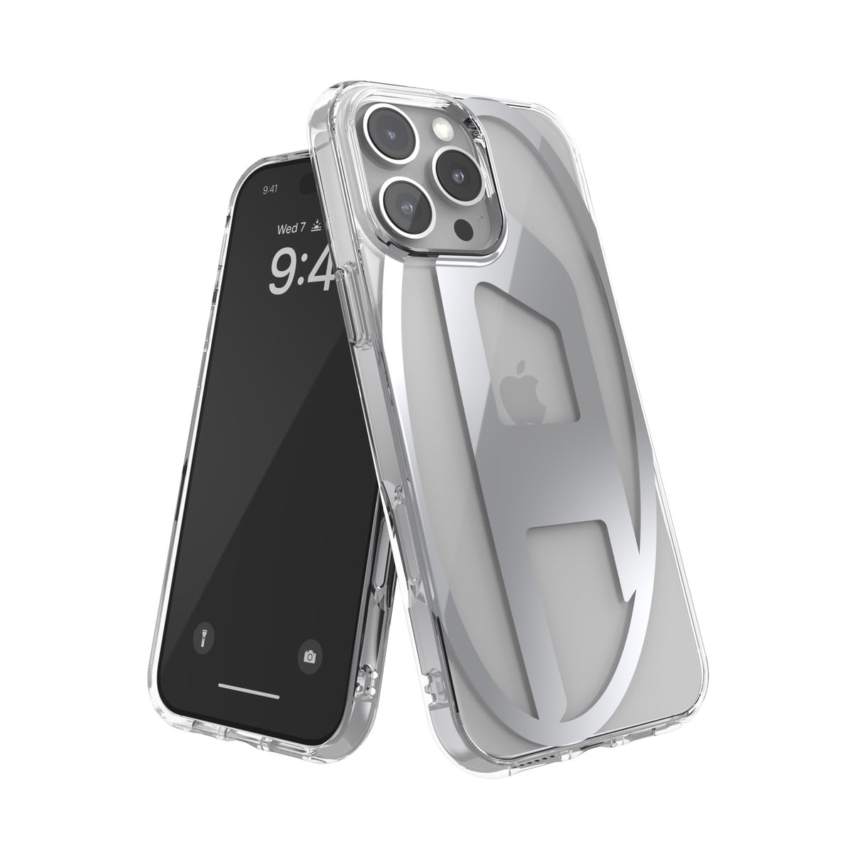 超可爱 iPhone 16 Pro Maxケース Oval D Mirror Clear クリア/シルバー iPhoneアクセサリー