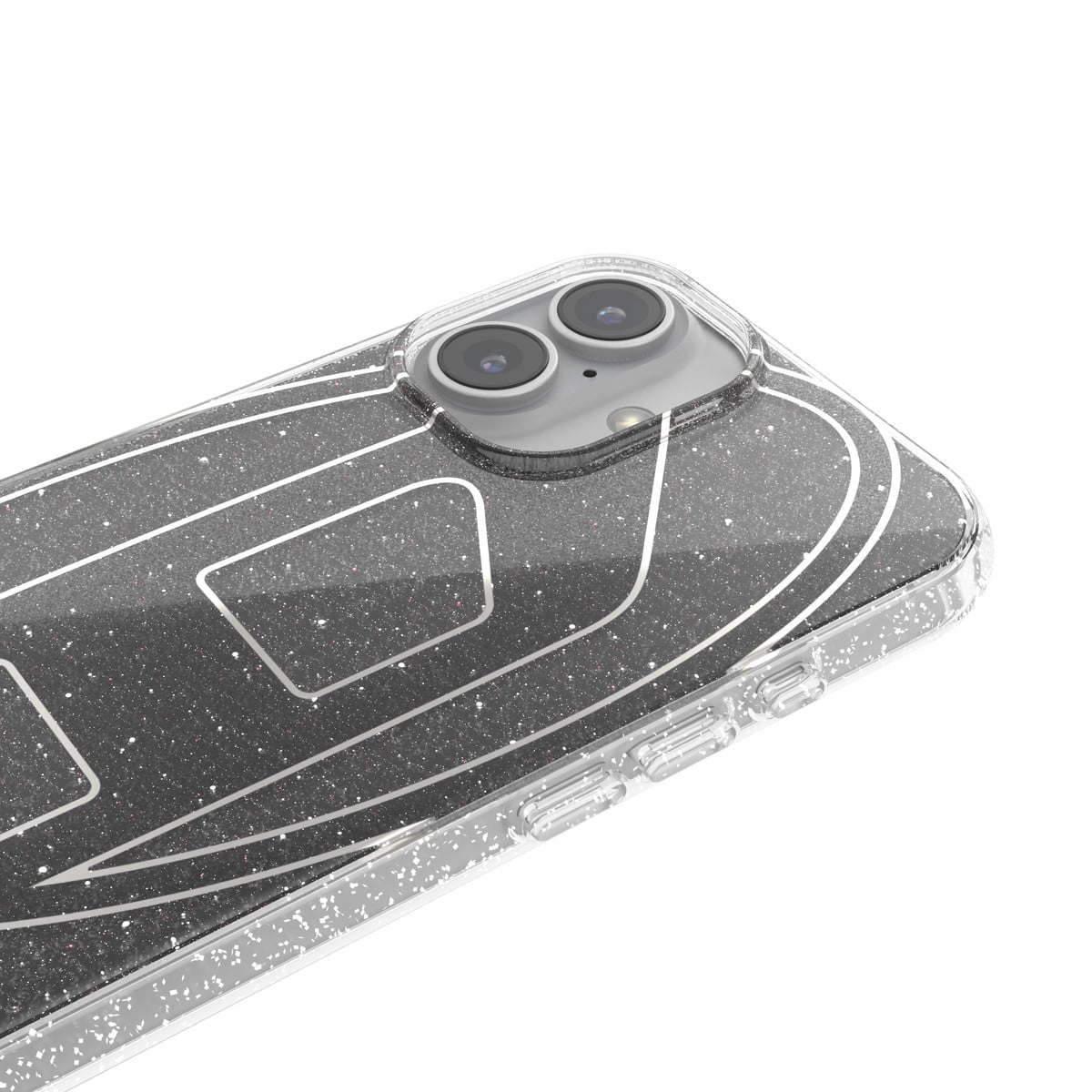 iPhone 16 Diesel Oval D Neon Case FW24 black/yellow