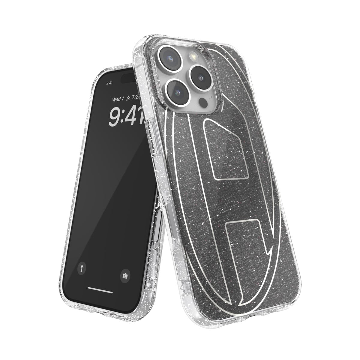 iPhone 16 Proケース Oval D Glitter ブラック