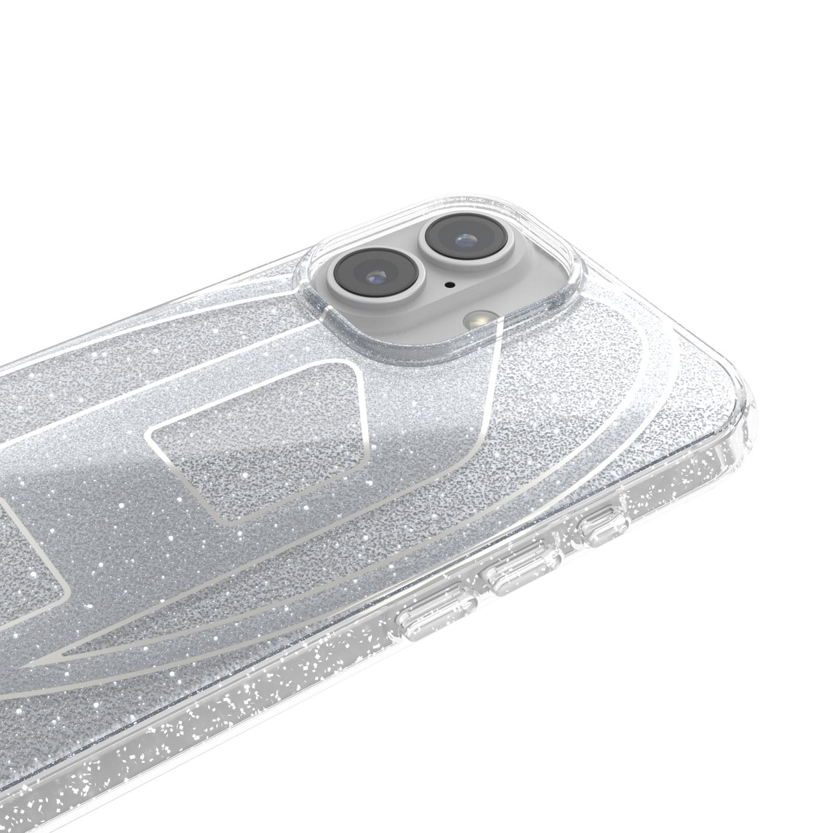 iPhone 16ケース Oval D Glitter シルバー