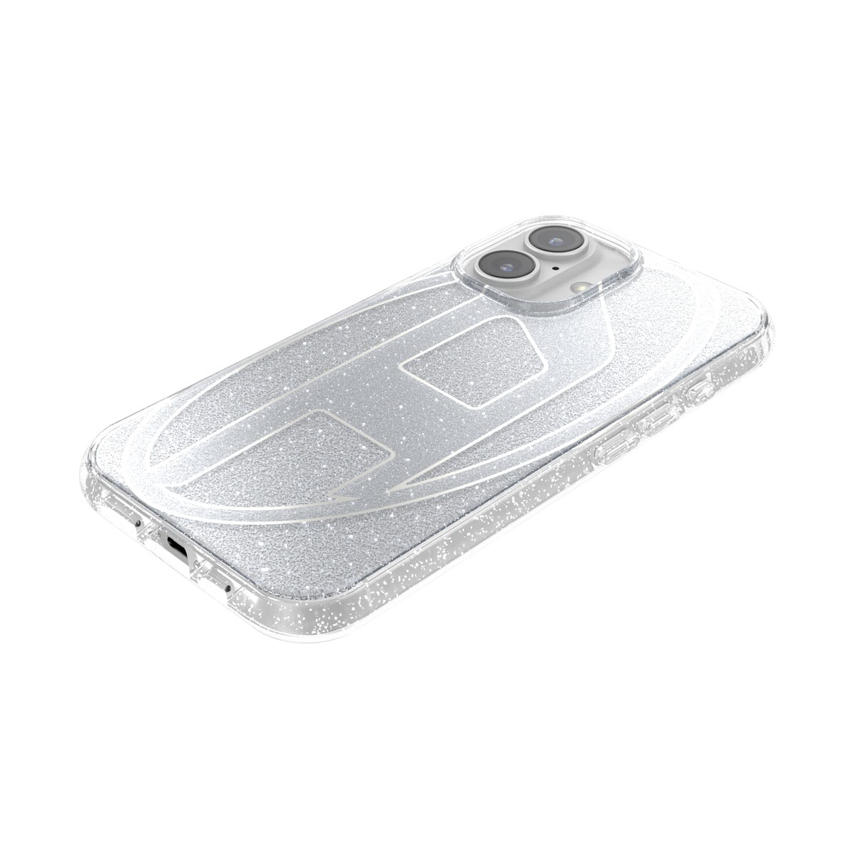 iPhone 16ケース Oval D Glitter シルバー