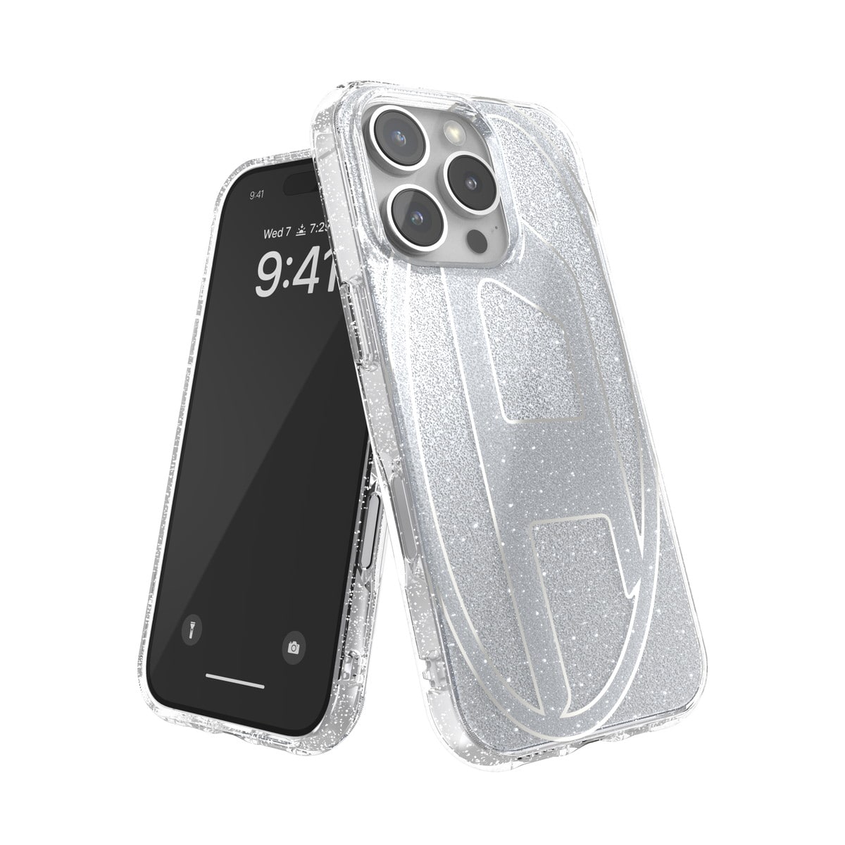 激安な iPhone 16 Proケース Oval D Glitter シルバー iPhoneアクセサリー