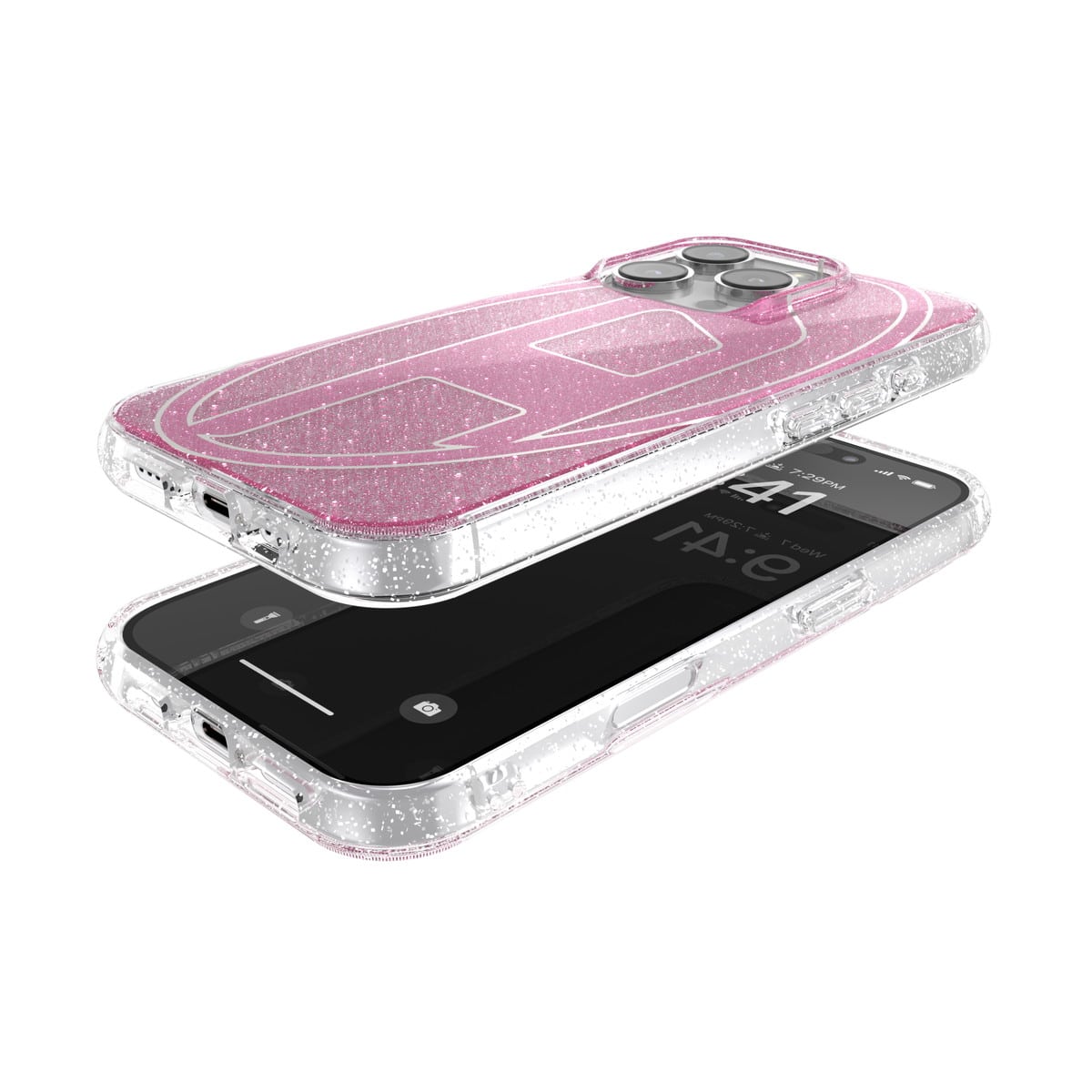iPhone 16 Proケース Oval D Glitter ピンク iPhone 16 Proケース Oval D Glitter ピンク