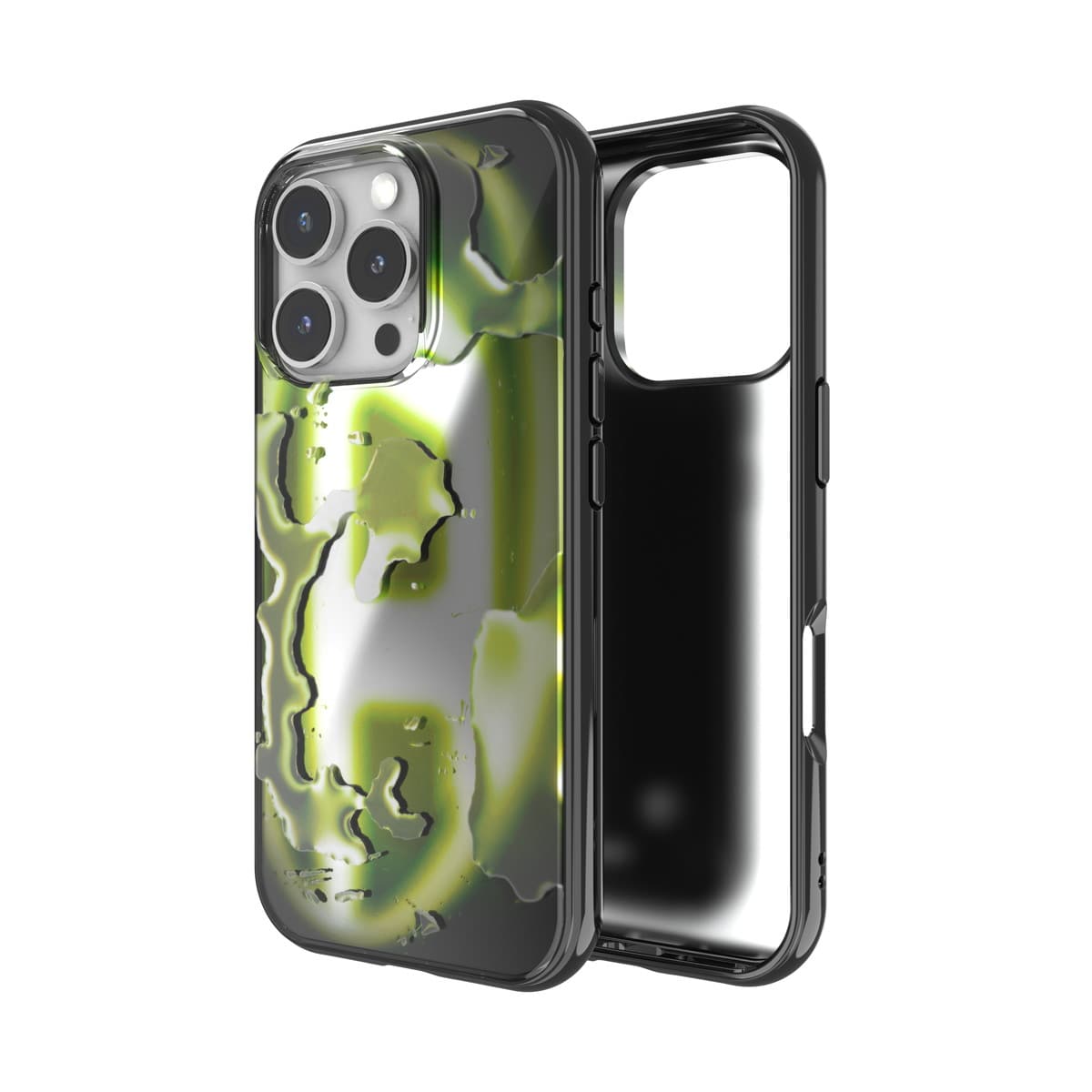WEB限定カラー iPhone ブラック/イエロー Neon D Oval Proケース 16 iPhoneアクセサリー