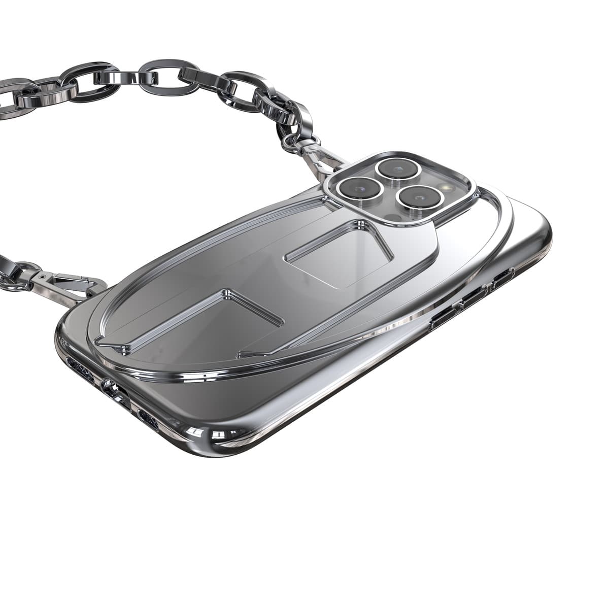 DIESEL[ディーゼル] iPhone 16 Pro Case Oval D GLOSSY CHAIN