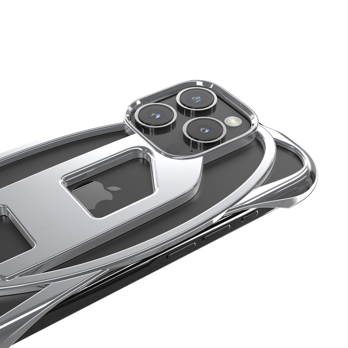 DIESEL[ディーゼル] iPhone 16 Pro Case CAGED D GLOSSY Silver