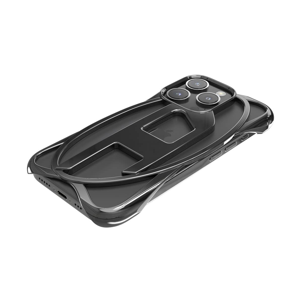 DIESEL[ディーゼル] iPhone 16 Pro Case CAGED D GLOSSY Black