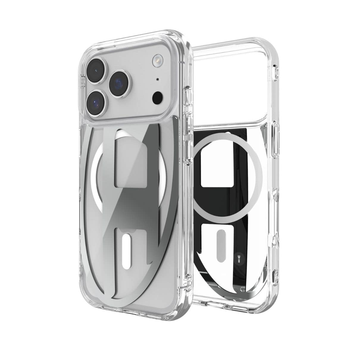 DIESEL[ディーゼル] iPhone 17 Pro スマホケース スマホカバー Oval D Metallic Magsafe ミラー クリア/シルバー クリアシルバー 60413