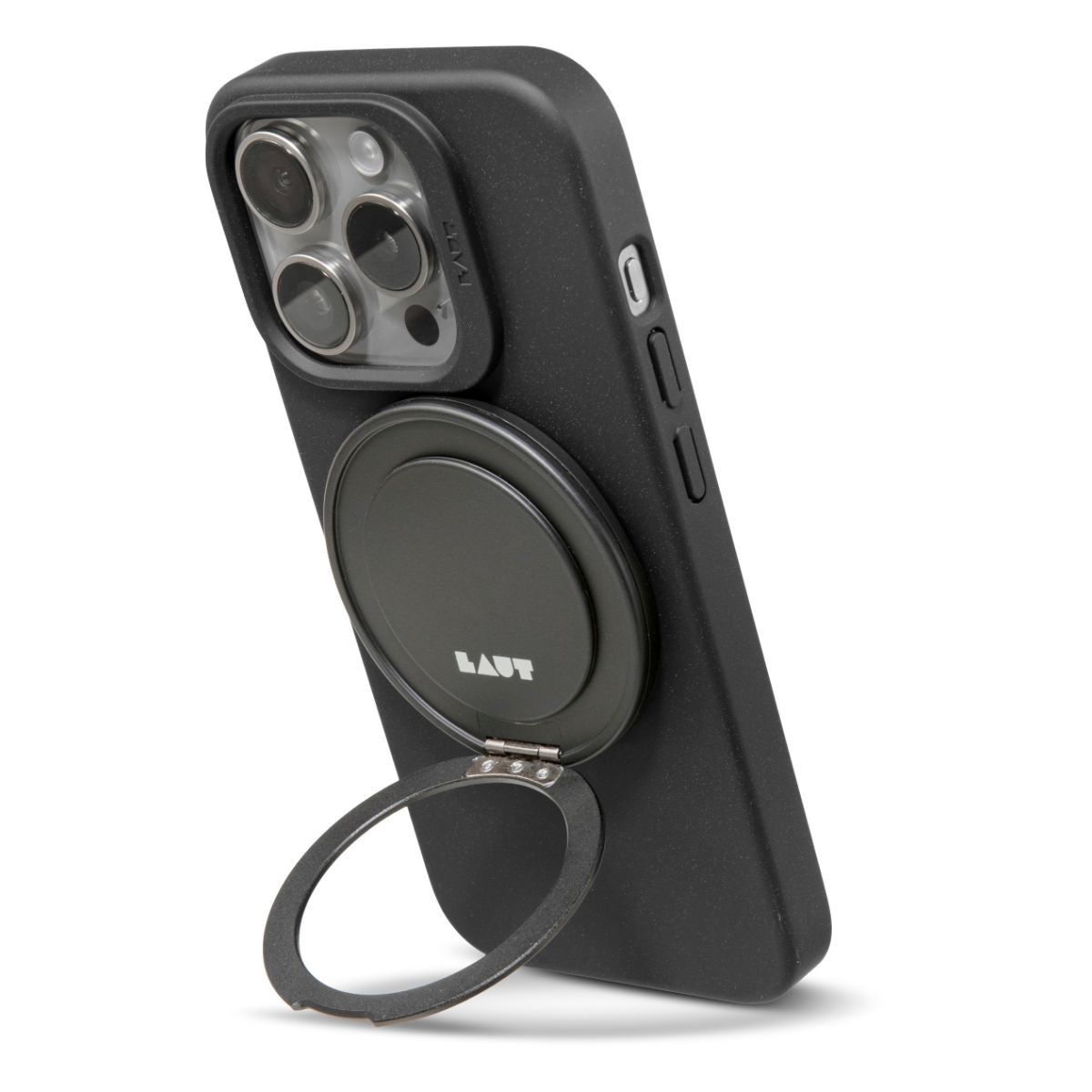 MagSafe対応 リングスタンド スマホリング 360°回転 メタルリング付属 Black(ブラック) LAUT[ラウト] MAGADD 360 Ring Stand for MagSafe (L_MAG_360_BK) ブラック L_MAG_360_BK