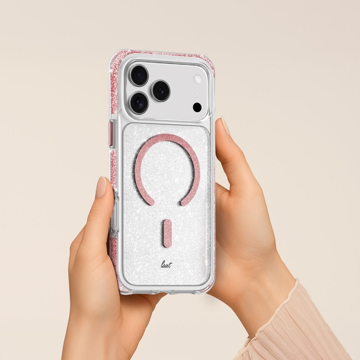 LAUT[ラウト] iPhone 17 Pro Max スマホケース スマホカバー AERO SPARKLE クリスタルピンク クリアピンク L_IP25D_AS_P