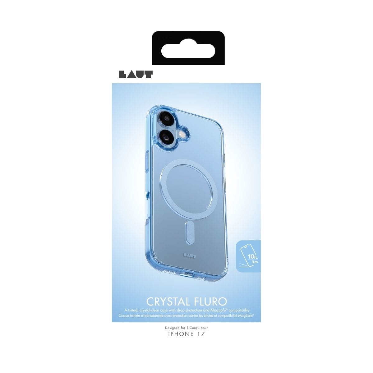 LAUT[ラウト] iPhone 17 スマホケース スマホカバー CRYSTAL FLURO ライトブルー ブルー L_IP25A_CF_BL