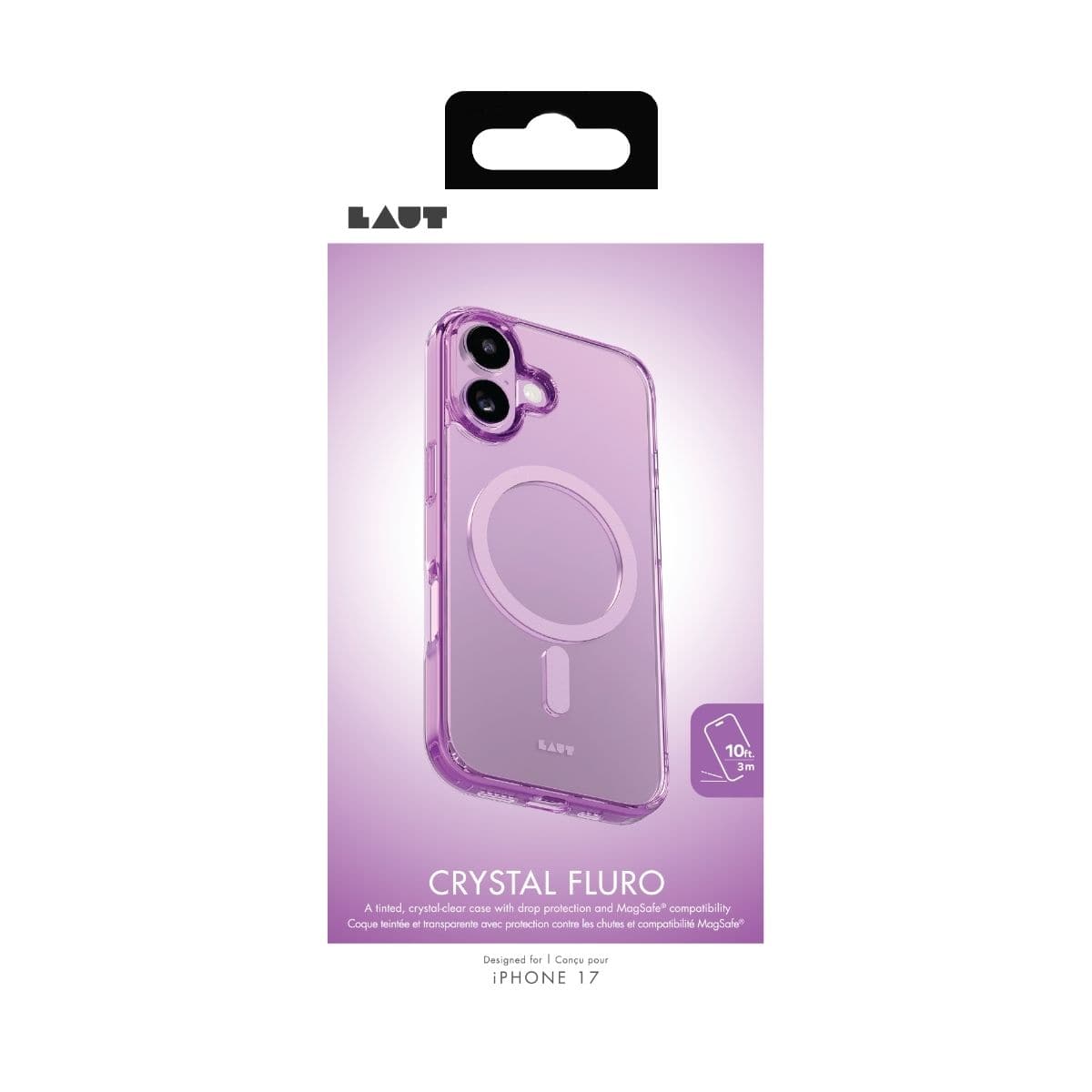 LAUT[ラウト] iPhone 17 スマホケース スマホカバー CRYSTAL FLURO ライトピンク ピンク L_IP25A_CF_P