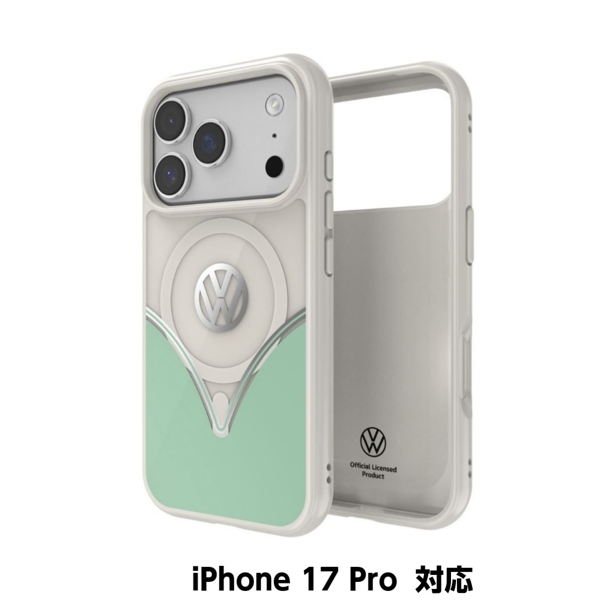 Volkswagen[フォルクスワーゲン] iPhone 17 Pro ケース スマホケース MagSafe対応 ストラップホールあり Bahama Blue(バハマブルー) Green/White グリーン/ホワイト グリーン/ホワイト 60470
