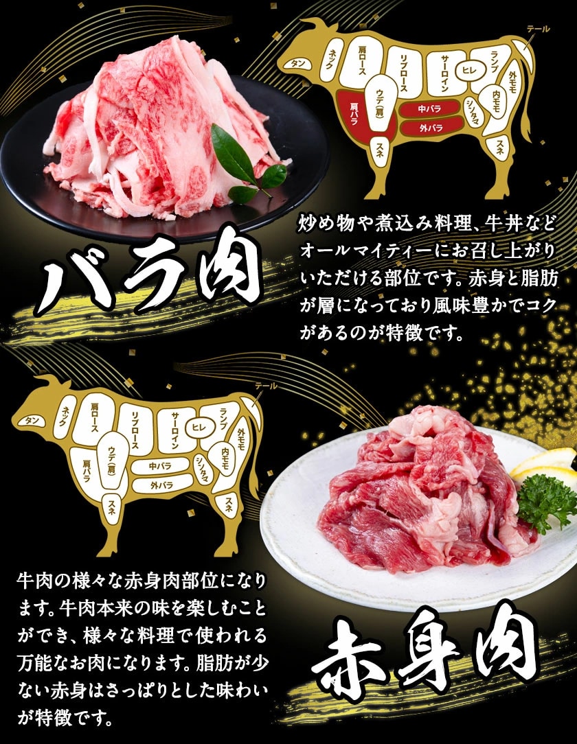 黒毛和牛 4種 セット 400g 牛肉 食べ比べ 福袋 赤身 ウデ モモ バラ 切り落とし こま切れ 肉 国産 厳選 すき焼き 焼肉 牛丼 人気 大容量 冷凍 《7-14営業日以内に発送予定(土日祝除く)》 _-rg_fkurovarity_wx_24_5858_4i