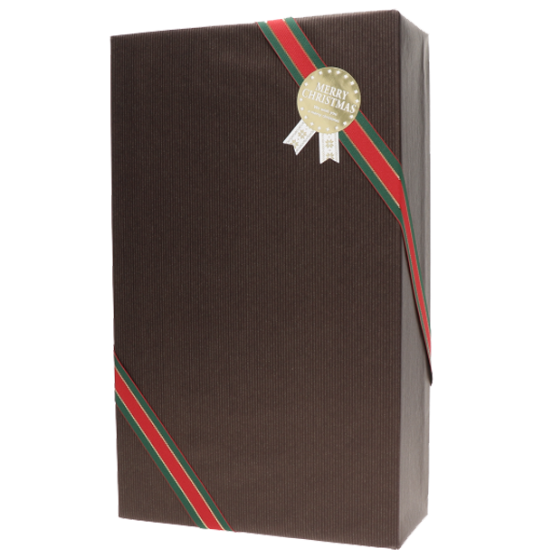 クリスマスラッピング　BROWN　ギフトBOX入り　２本用(ワイン購入者限定)