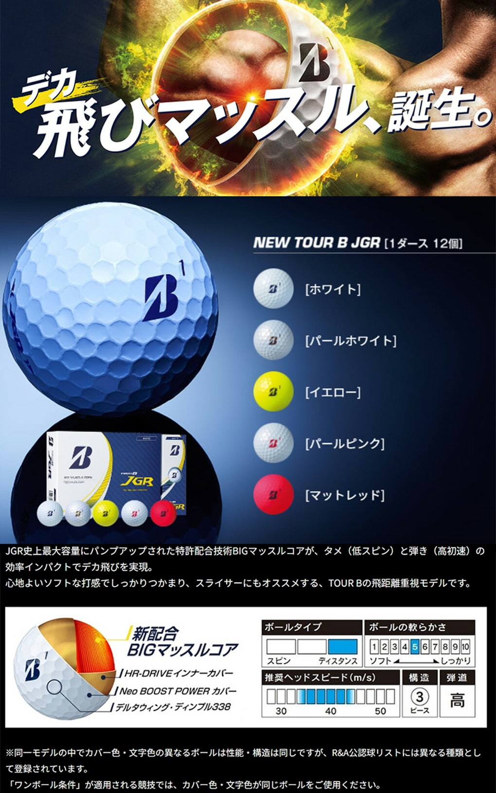 ブリヂストン 2023 NEW TOUR B JGR ゴルフボール 1ダース 全12球
