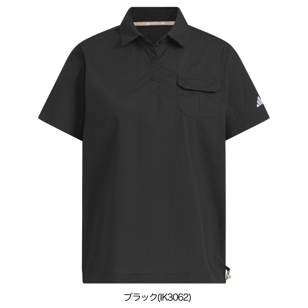 ミニ ゴルフウェア 半袖 スリット スポーティー S／XL アディダス 撥水 シースルー ボックスシルエット 半袖シャツ