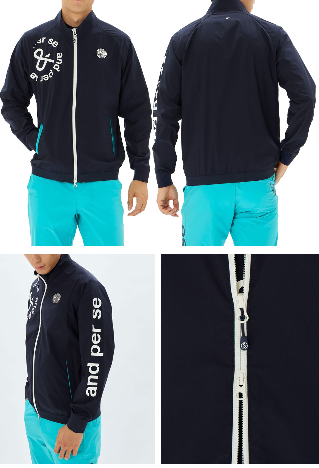 Lサイズ アンパスィ メンズ マルチウェザーフルジップジャケット 白