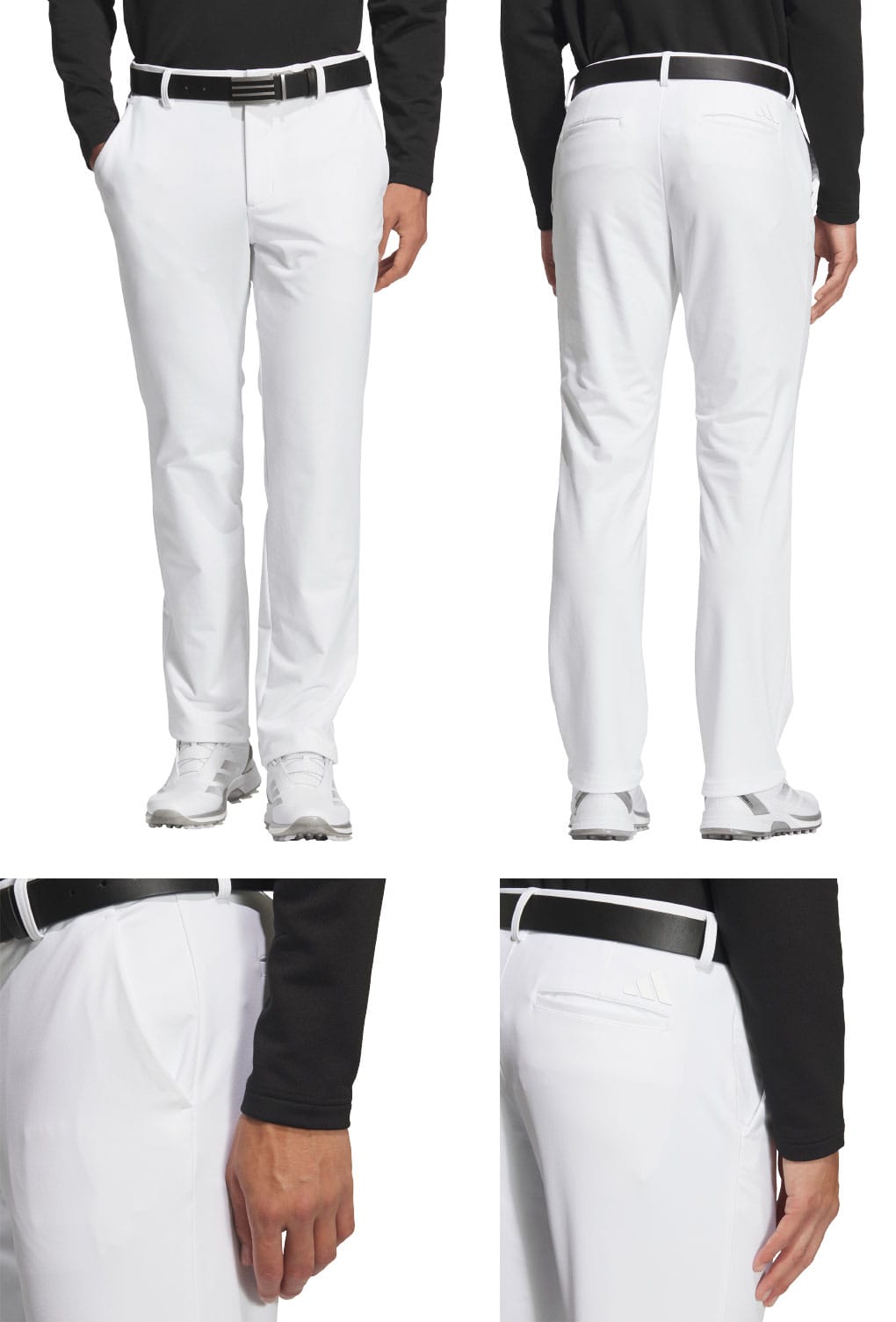 【82】春夏 アディダス ゴルフ EX STRETCH テーパードパンツ白 adidas パンツ EX-Stretch active ツータックアンクルパンツ