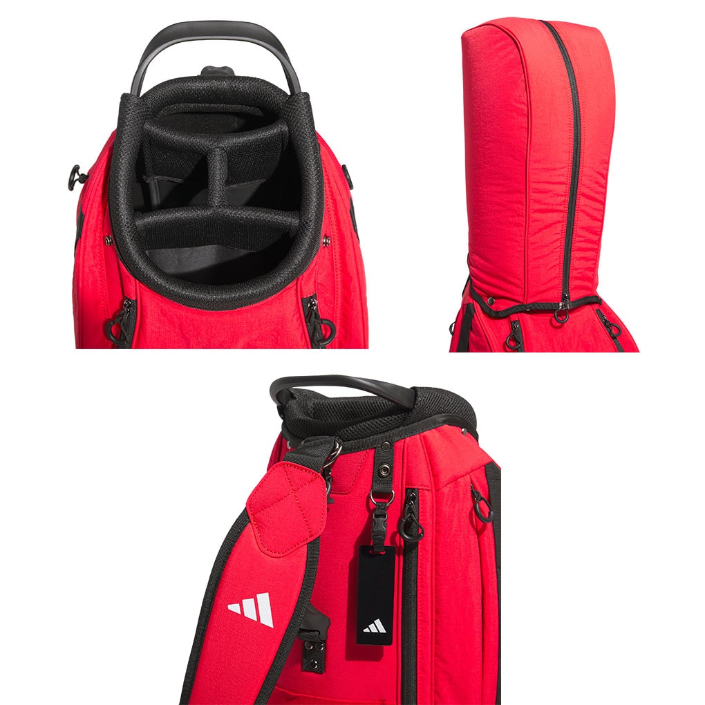 adidas キャディバッグ ゴルフバッグ スリーストライプ レッド アディダス スリーストライプス コーデュラ キャディバッグ