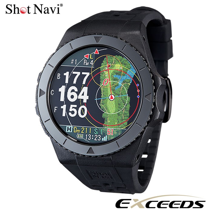 Shot Navi EXCEEDS GPSナビ ブラック ショットナビ EXCEEDS 腕時計型GPSナビ Shot Navi ブラック 2024