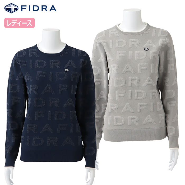 【超美品】FIDRA 防寒防風に最強ゴルフセーター(Lサイズ 緑・青) フィドラ JQロゴニット FD5SUJ09 レディース ゴルフウェア FIDRA