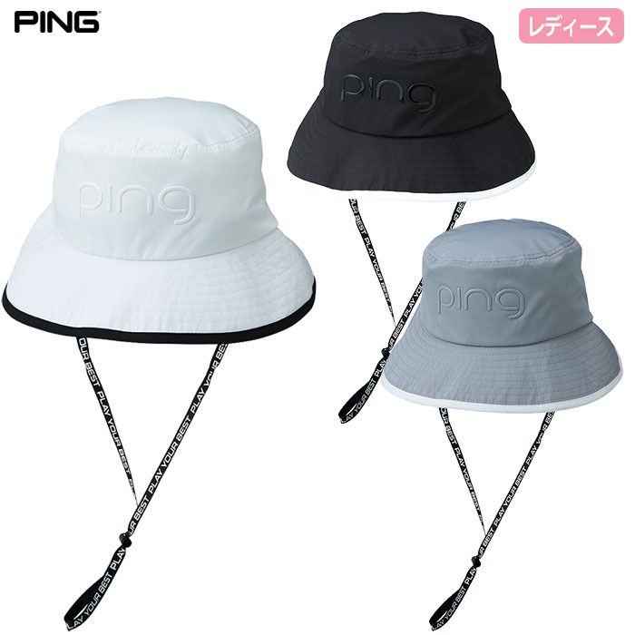 Amazon.co.jp: ピン（PING） ゴルフ 撥水ハット HW-P2412 BK