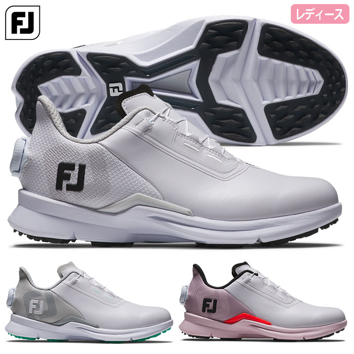 新品 FootJoy ゴルフシューズ BOAシステム ホワイト/グレー フットジョイ WOMEN'S FJ フューエル BOA ゴルフシューズ